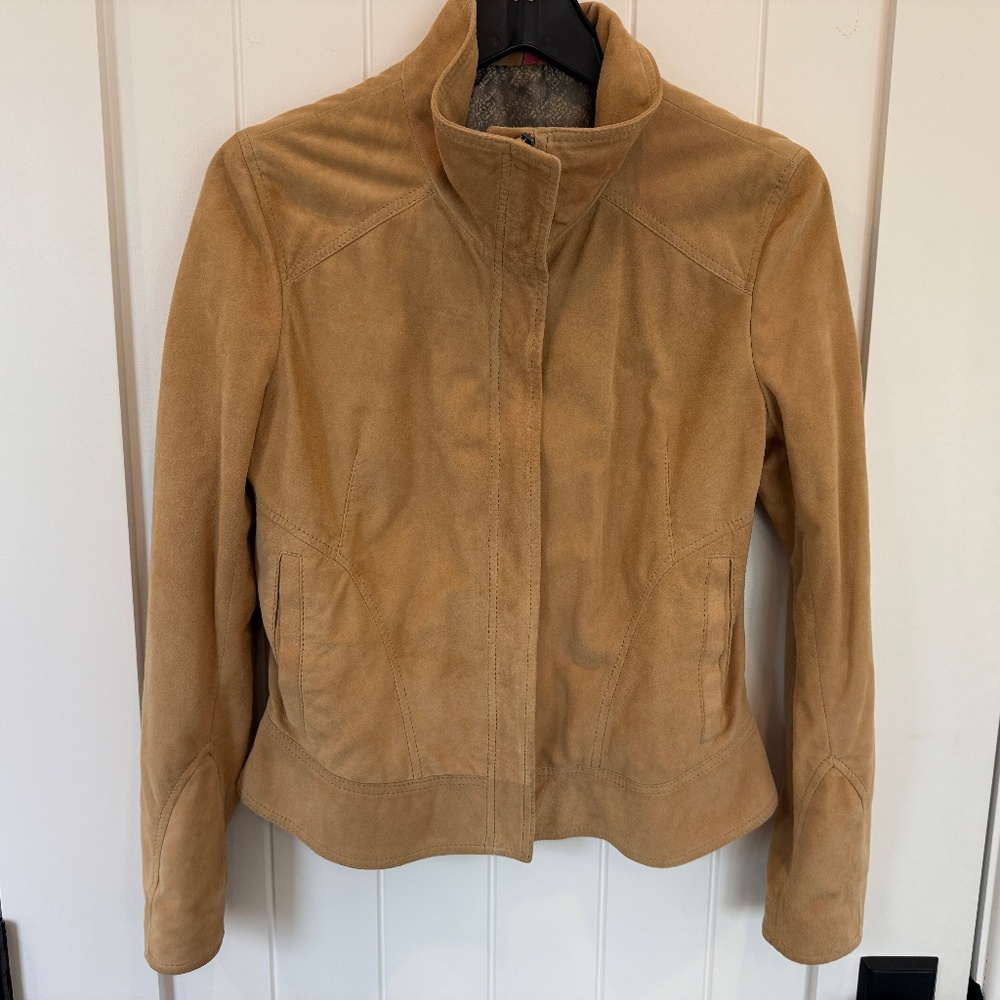 Italian Suede Jacket, Small, Camel